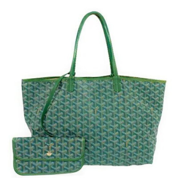 Goyard PM Bag Louis Leather Herringbone Pouch Tote Saint Green - Picture 1 of 1